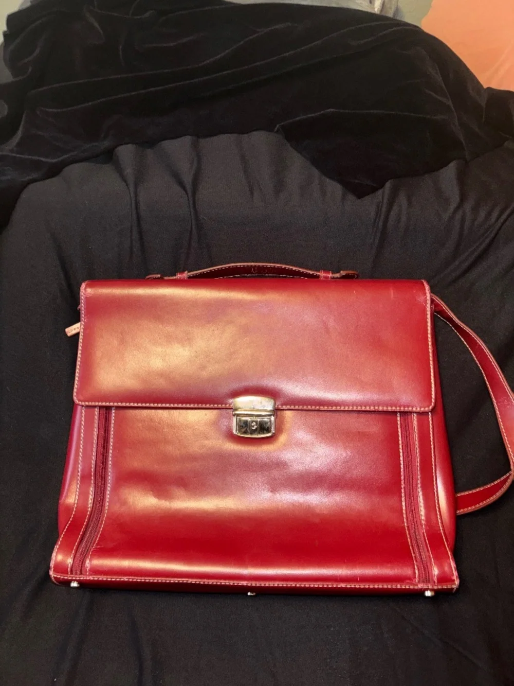 Wilson Leather Pelle Studio burgundy laptop briefcase